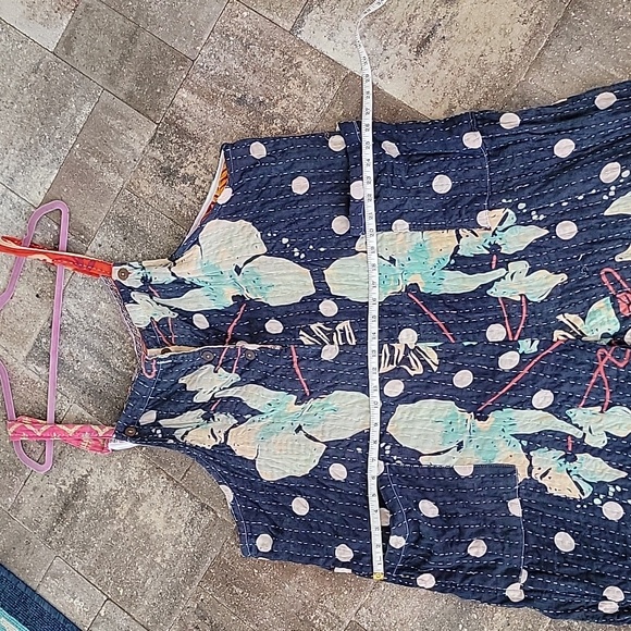 Kantha Cotton Overalls Oversized Sz XL through 2X Has Big Pockets In The Front - Picture 8 of 8